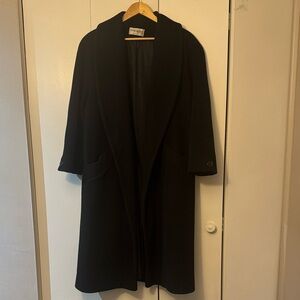 Classic Black Shawl-Collar Pea Coat